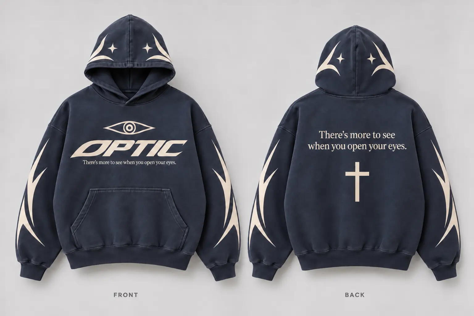 Faith Graphic Hoodie, front and back