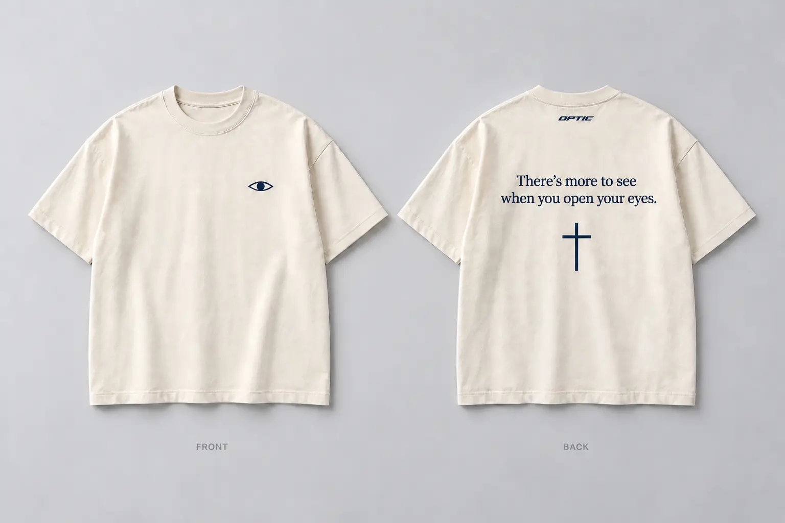 Faith Essential Tee, front and back