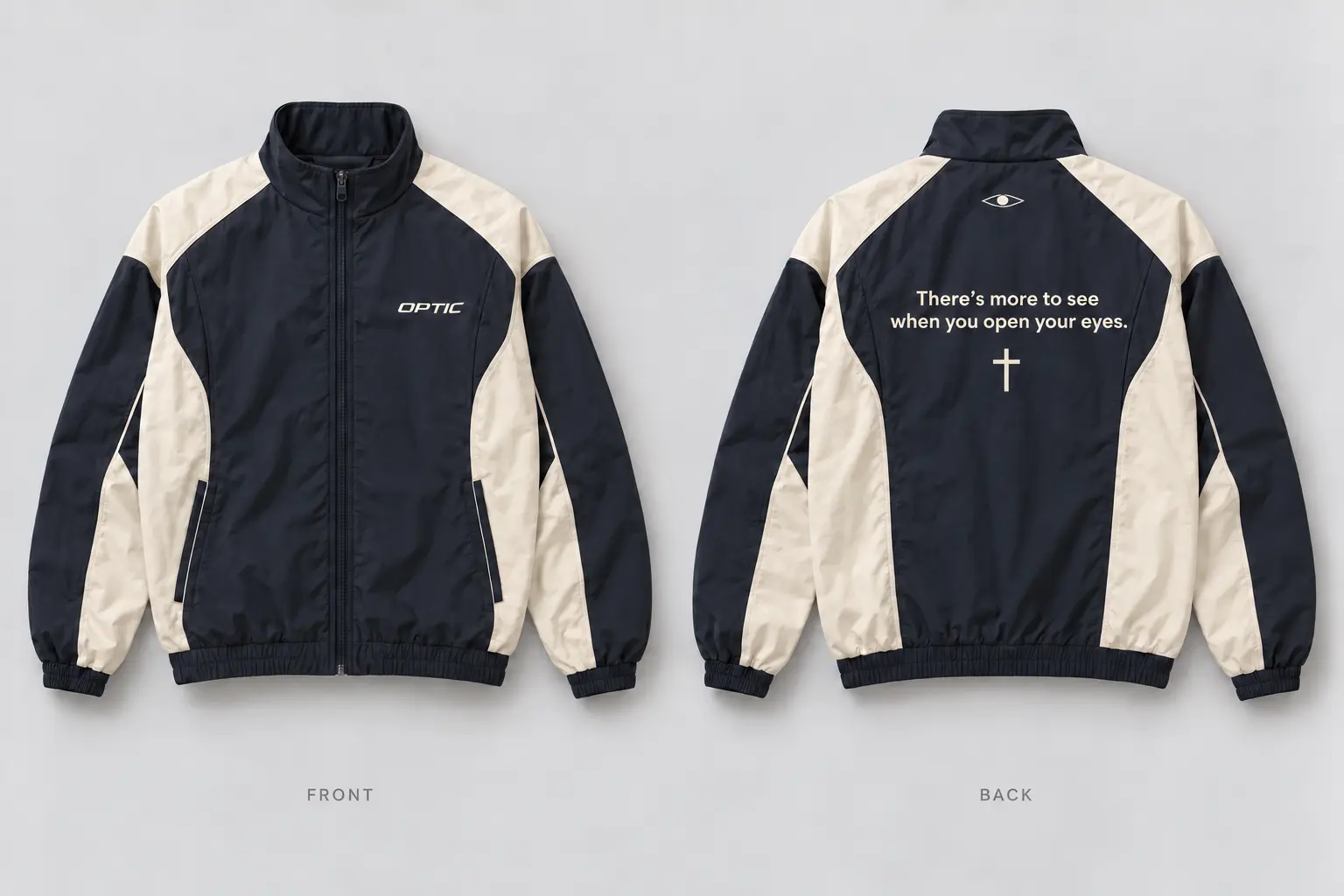 Faith Track Jacket, front and back