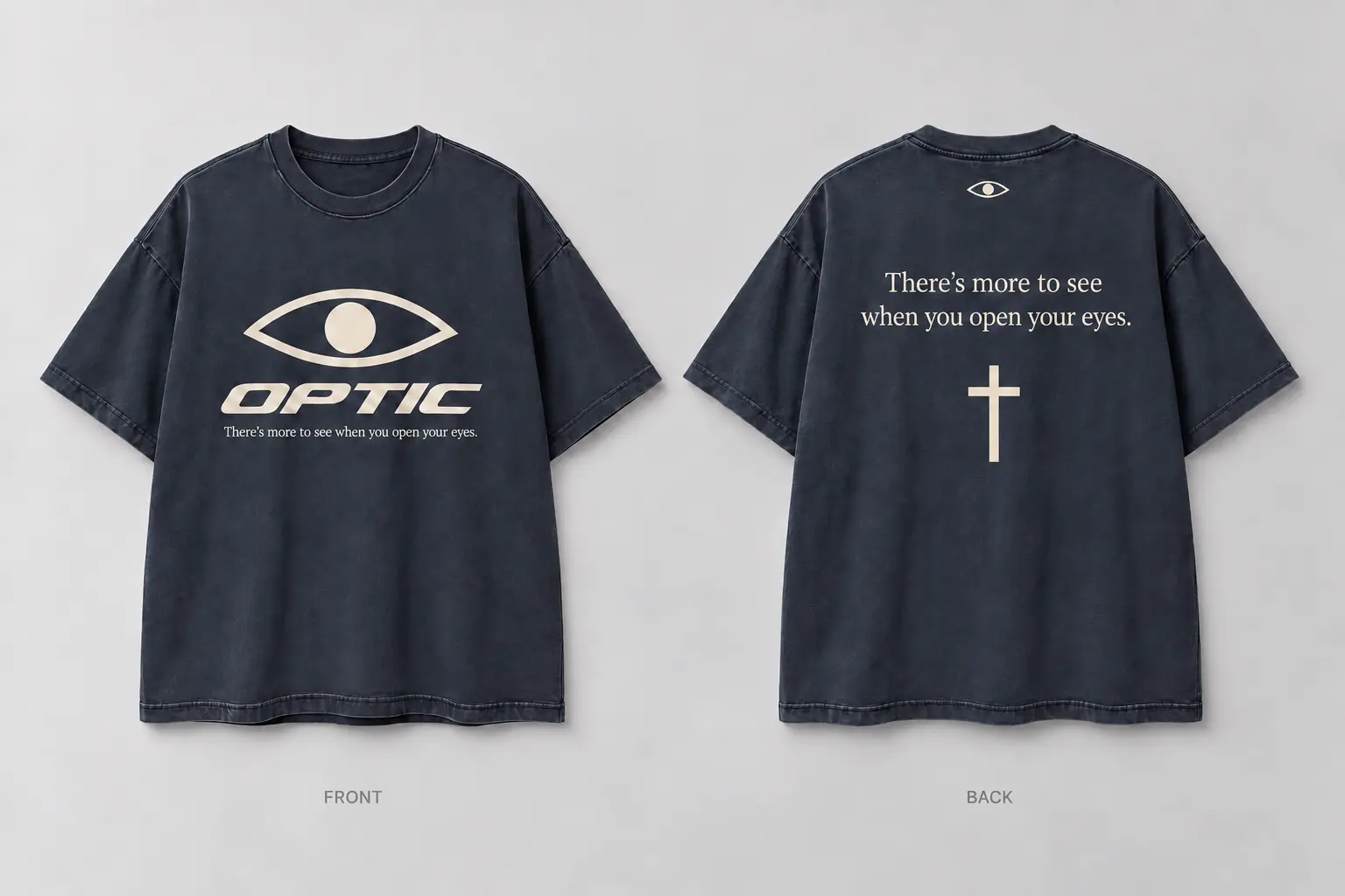 Faith Signature Eye Tee, front and back